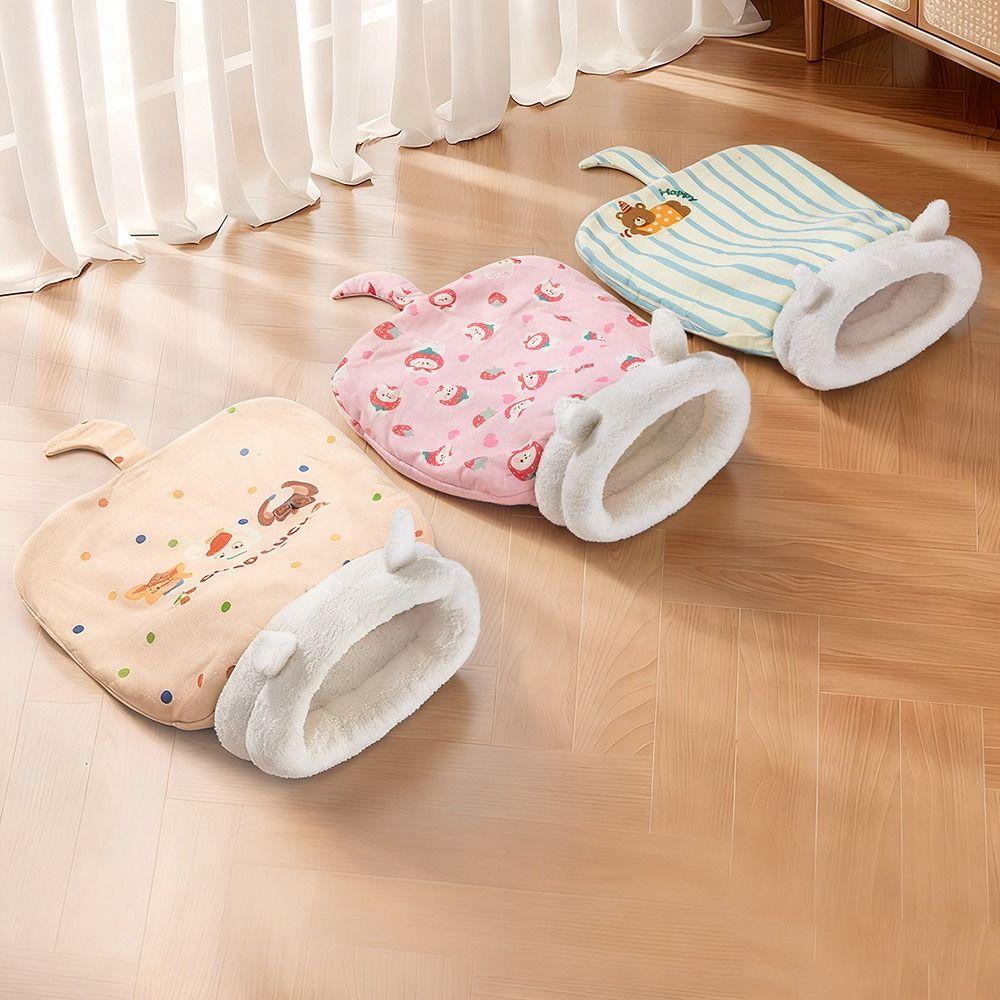 with Ears Cat Cave Bed Plush Cat Nest Mat Cute Cat Sleeping Bag  Pet Supplies