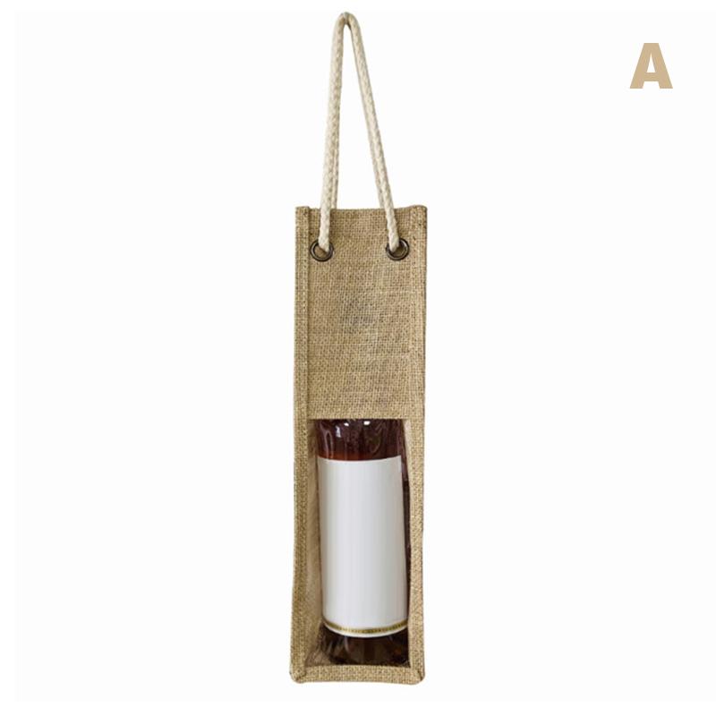 

Чехол из джута для красного вина с усиленной ручкой, сумка для бутылки вина, универсальная сумка для упаковки красного вина и пива на свадьбу, праздник