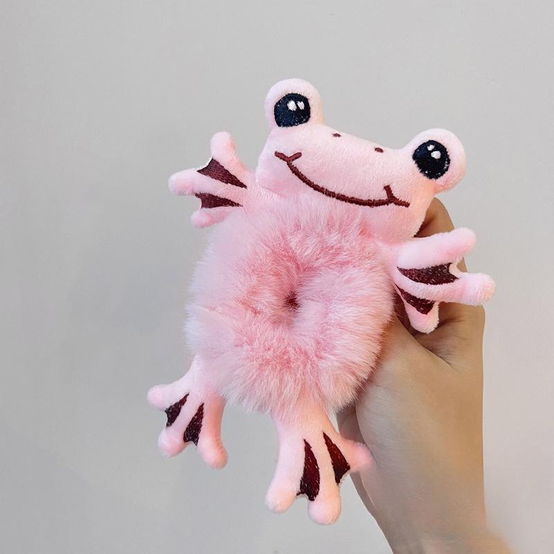 1pc Cute Pink Plush Hair Tie - Soft, Stretchy Elastic Ponytail Holder for Women- Fun Animal-Themed Hair Accessory, Hair Band