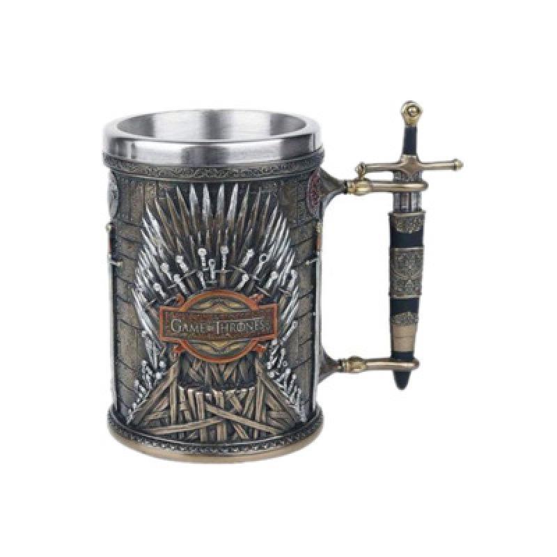 Ritter Edelstahlkelch Retro Bierkrug Whiskeybecher Kreatives geprägtes Harzornament Personalisierter Becher
