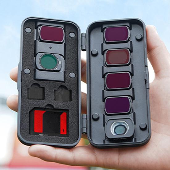 Filter Carrying Case for DJI Osmo Pocket 3 Water Dust Resistant Optics Lens ND UV CPL Filter Memory Card Accessories Storage Organizer Box