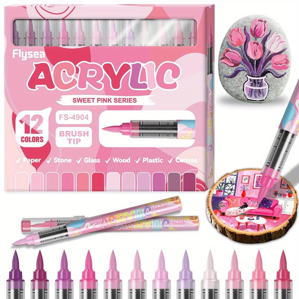 Zestaw markerów akrylowych w kolorach makaroników, na bazie wody, z automatycznym systemem kontroli atramentu, markery artystyczne w pisakach dla dorosłych i dzieci, prezent świąteczny