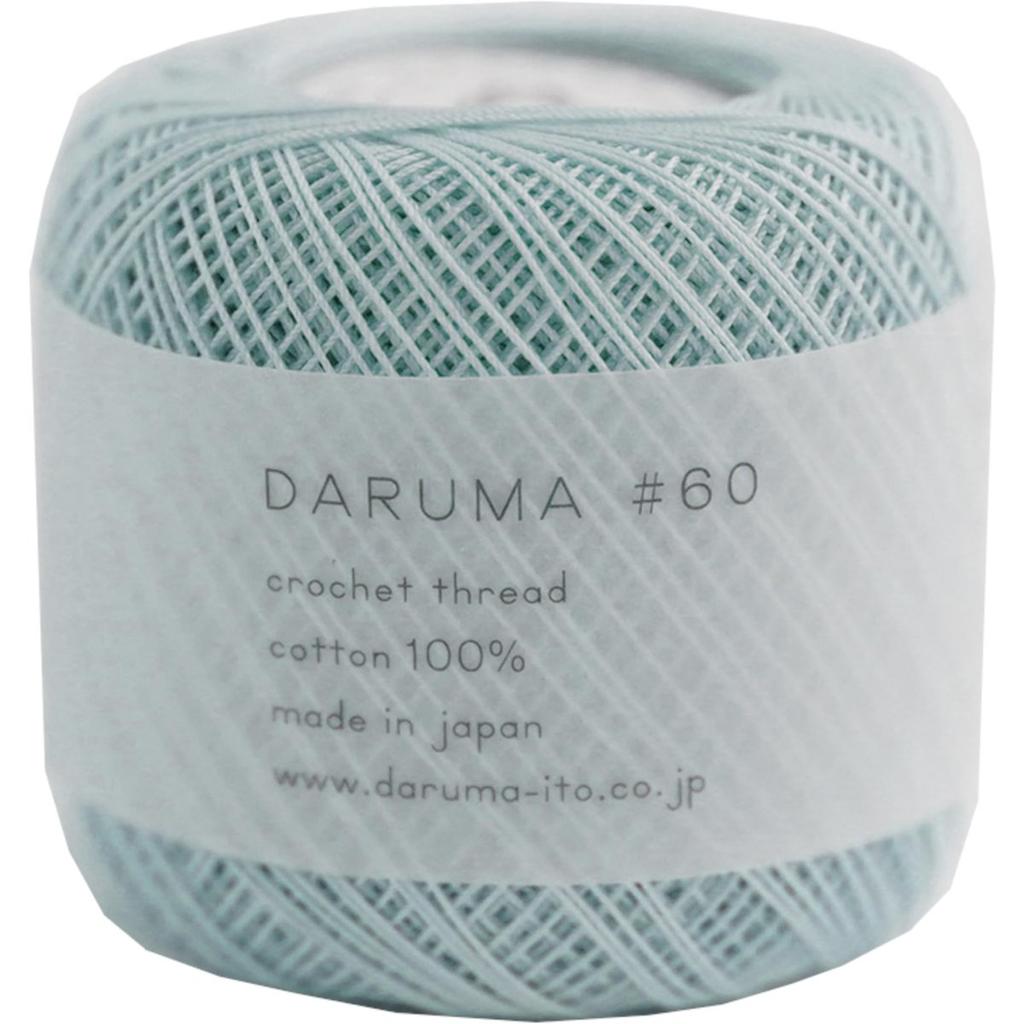 Yokota DARUMA Crochet Lace Thread Size 60 10g Approx 125m Color 3 Celadon Green 100% Cotton Made in Japan for Accessories