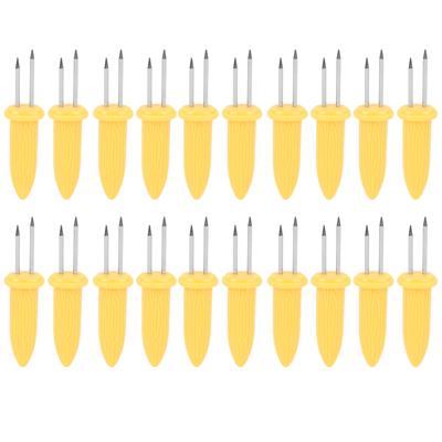 20pcs Small Corn Forks Holders Skewers BBQ Dual Prongs for Kitchen Picnic Camping Barbecue Tool