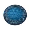 Vibrant Sacred Geometry Printed Round Flower Of Life Circle Carpet Machine Washable Rug