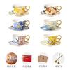 Coffee cup high-end exquisite ceramic cup and saucer set light luxury high-end British afternoon tea set wedding gift