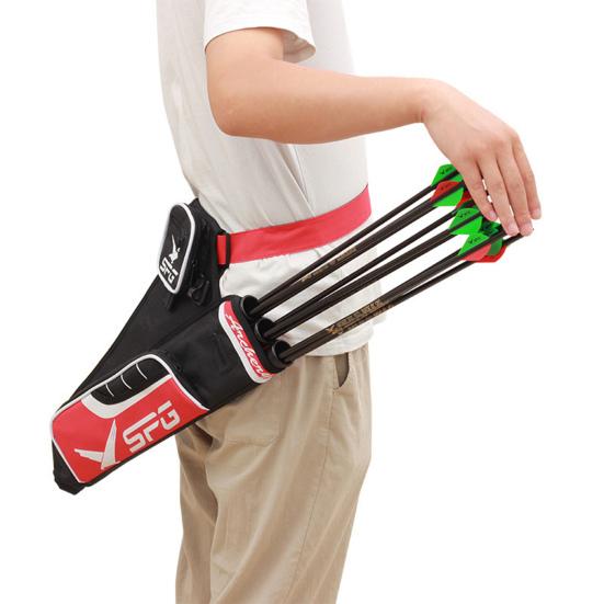 Archery Quiver Adjustable Belt Multi Pockets Large Capacity 3 Arrow Tubes Fasten Buckle Anti-slip Smooth Material Arrow Storage Pockets Arrow Bag