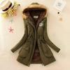 Damen Herbst Winter Warme Pelz Kapuzenparkas Dicke Baumwolle Slim Gepolsterter Mantel Lässig Vintage Streetwear Übergroßer Übermantel Jacken