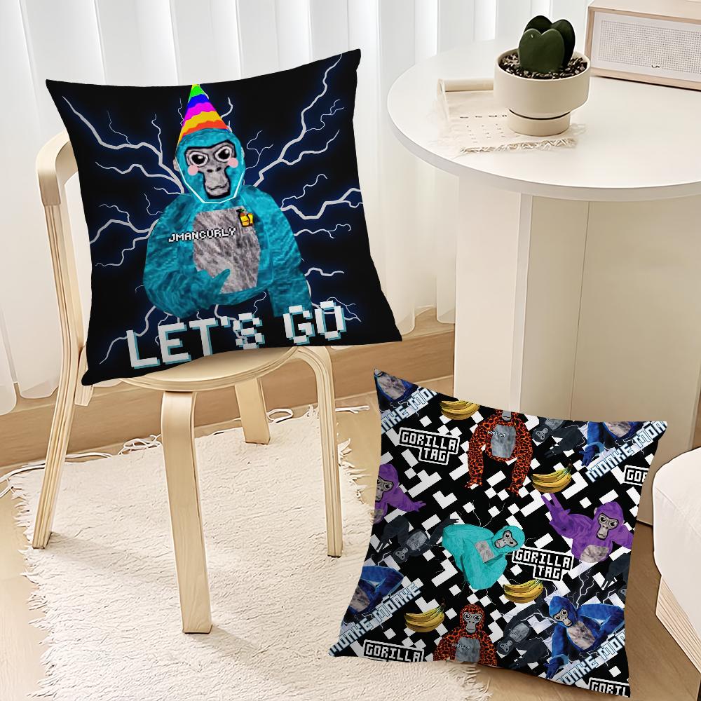 G-Gorilla T-Tag J-Jmancurly M-Monke Cushion Cover Living Room Accent Couch Back Support Square Lounge Restful Nap Companion Pill