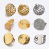 10pcs Stainless Steel Bohemian Earring Base Embossed Round Ear Studs with Pendants Connector Ring Plugs for Jewelry Making DIY
