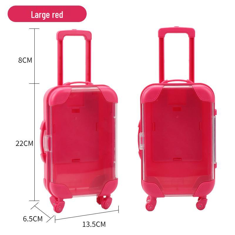 Transparent Pretend Play Makeup Trolley Case with False Eyelash Storage