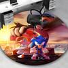1pc Sonic the Hedgehog Anime Cartoon Design Round Carpet - Office Chair Mat, Non-Slip Rug for Home Decor, Living Room, Bedroom, Dormitory, Birthday Gi