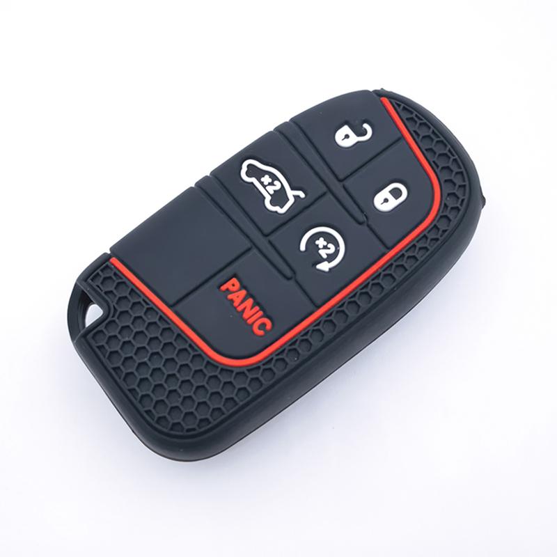 Silicone Car Key Cover Case For Jeep Renegade Compass Grand Cherokee For Chrysler 300C Wrangler Dodge Car Accessaries