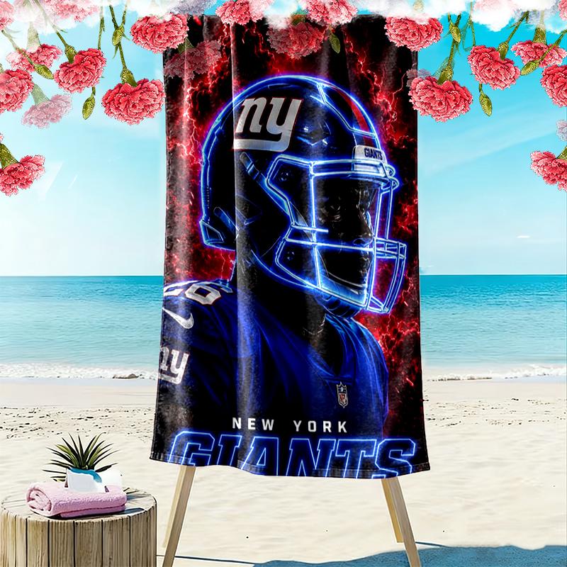 New York Giants Print Beach Towel, Large Soft Quick Dry Towel for Beach Camping Swimming