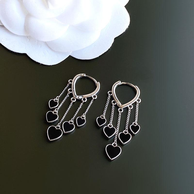 

925 Silver Earrings Charm Women Trendy Jewelry Vintage Simple Retro Party Accessories Gifts Heart Gold Earring белый