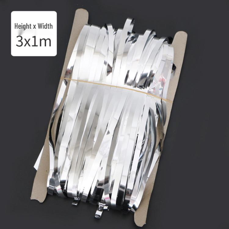 2x1m Gold Tinsel Fringe Curtain for Parties, Weddings & Photos