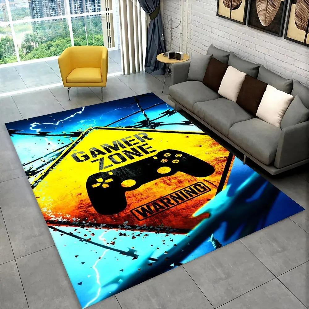 3D Cartoon Game Gamer Gamepad Area Rug Large,Carpet Rug for Living Room Kids Bedroom Sofa Doormat Decor,Child Non-slip Floor Mat