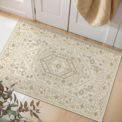 Bohemian Retro Carpet  Entrance Foyer Non Slip Door Mat Floor Carpet Suitable for Entrance Bedroom Kitchen Bathroom Sofa