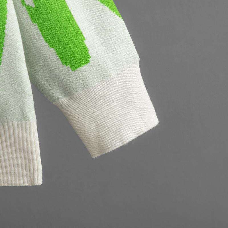 Dámský podzimní a zimní svetr Cardigan s potiskem písmen, zapínáním na knoflíky, s dlouhým rukávem, pletený svetr