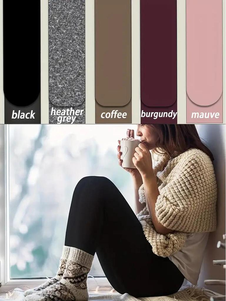 Women's High-Waisted Fleece Yoga Leggings - Elastic, Warm, Slimming, Tummy Control, Autumn/Winter Style