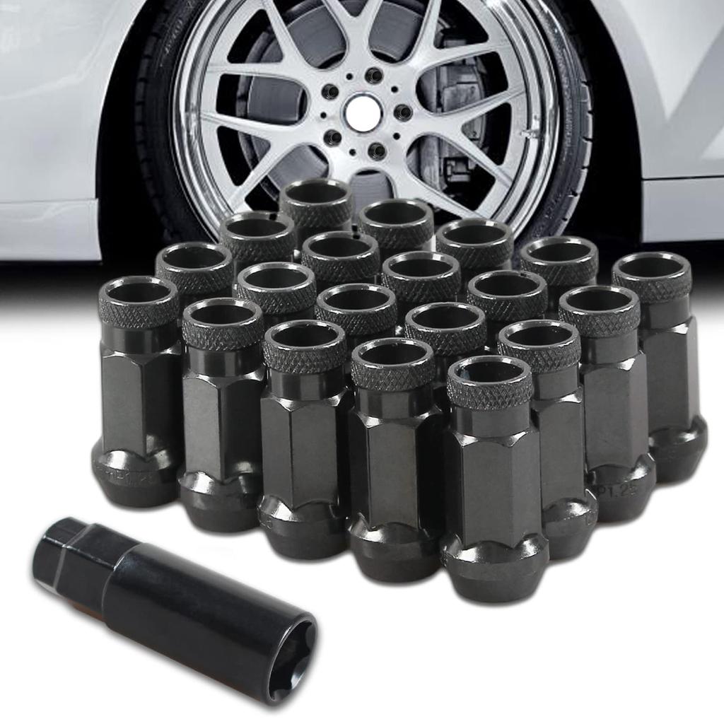 VEHSUN Steel Wheel Nuts, Lug Nuts, Racing Nuts, Long Wheel Locking Nuts, M12 X