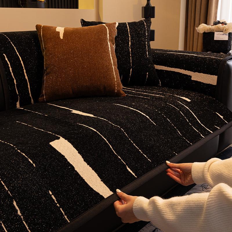 Žinylkový polštář na pohovku, Univerzální pro všechna roční období, Protiskluzový a nečistoty odpuzující sedák Nový potah na koženou pohovku Krycí látka