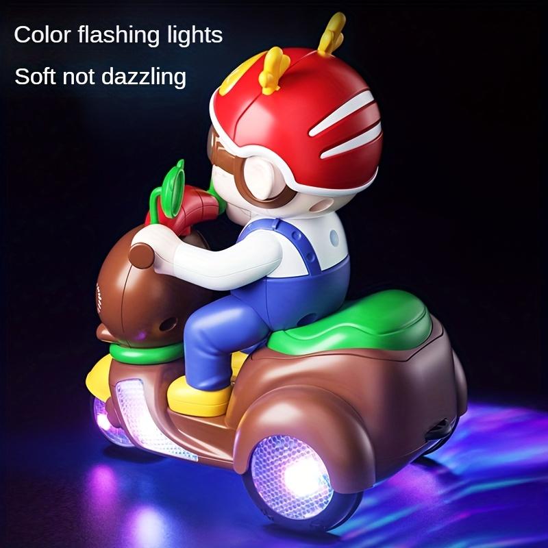 360° Rotating Lights Music Walking Trike Toy Car, Fun Stylish Gift for Halloween, ABS Material, Battery Not Included, Random Color