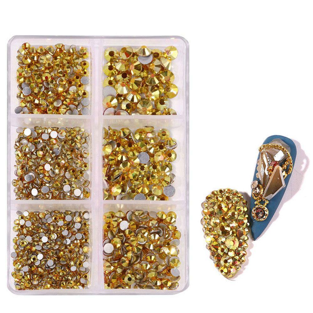 1000Pcs Multi-Size 3D Glitter DIY Diamond Gem Nail Rhinestones AB Crystal