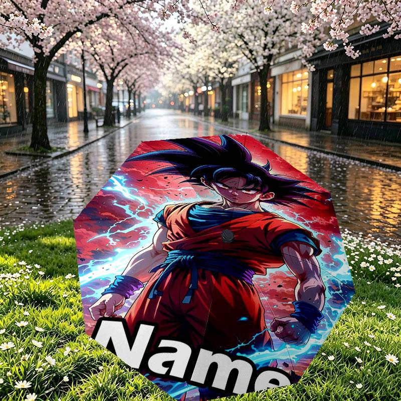 Parapluie Personnalisé Nom Personnalisé Imprimé DRAGON BALL, Ouverture/Fermeture Automatique, Structure Robuste à 8 Baleines, Utilisation Quotidienne, Camping, Randonnée, Cadeau d'Anniversaire