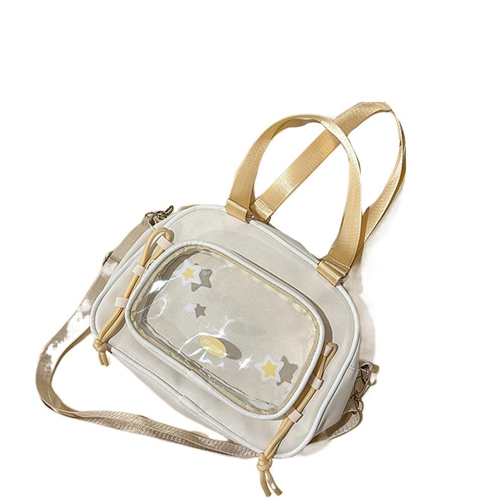 

Japanese Style Cream Color Ita Bag Nylon Badge Display Shoulder Bag Gift White without Doll