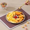 Edelstahl-Teigteller Runde Form Tropffest Pommes-Teller Praktisches Geschirr Gewürzplatte Bar