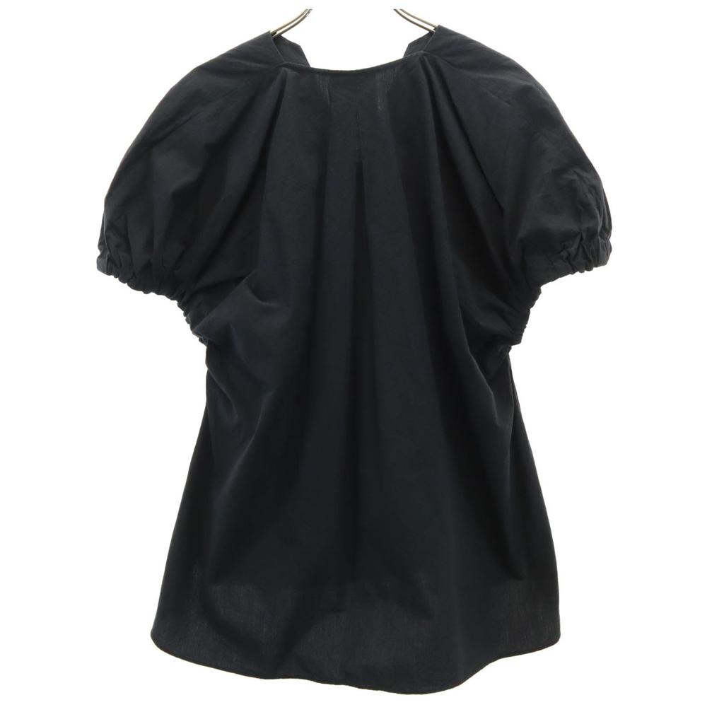 Mila Owen Short Sleeve V Neck Blouse Black Pullover Women Used