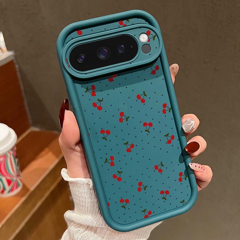 Niedliche Kirsch-Litschi-Muster Handyhülle für Google Pixel 7 8 Pro 8A 7A 9 Pro XL Silikon Weiche Schutzhülle für Pixel 7 8 9 Pro