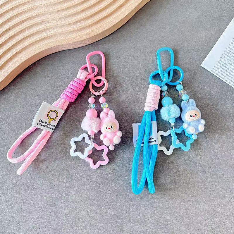 Weihnachten Labubu Kawaii Partikel Schlüsselanhänger Tasche Handy Anhänger Schlüsselanhänger Weihnachtsgeschenk