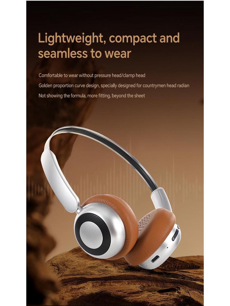 Retro Wireless Bluetooth Headset with Noise Cancelling & Long Battery Life