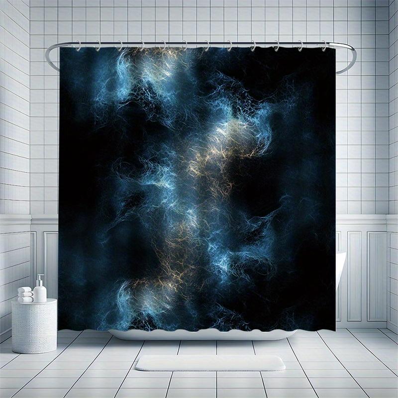 Fantasy Nebula Shower Curtain Set, Magical Style, 12 Hooks, Polyester, Bathtub Partition, Modern Bathroom Decor