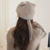 Winter Ladies Mink Hat Sweet Cute Cat Ears with Tail Whole Mink Hat Mink Fur Cap Tide