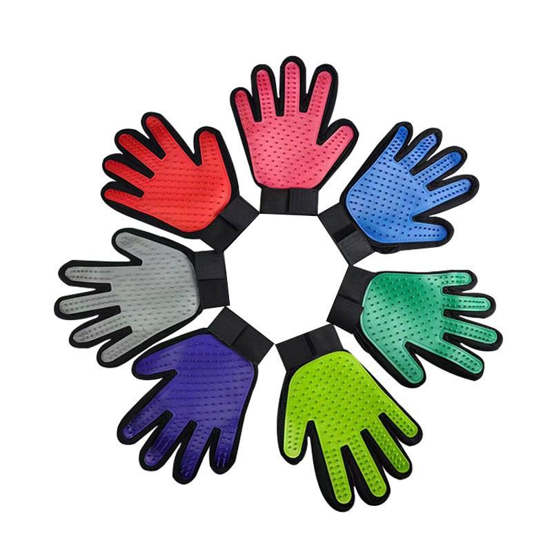 Five-Finger Electrostatic Pet Hair Removal Gloves - Two-Way Cat Hair Brush for Household Use