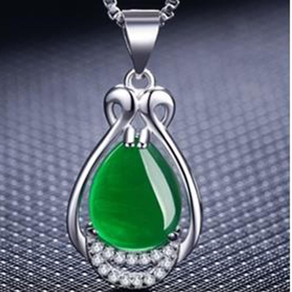 

Элегантное серебряное ожерелье с медным покрытием, подвеской-каплей из искусственного агата и модной цепочкой на ключицу