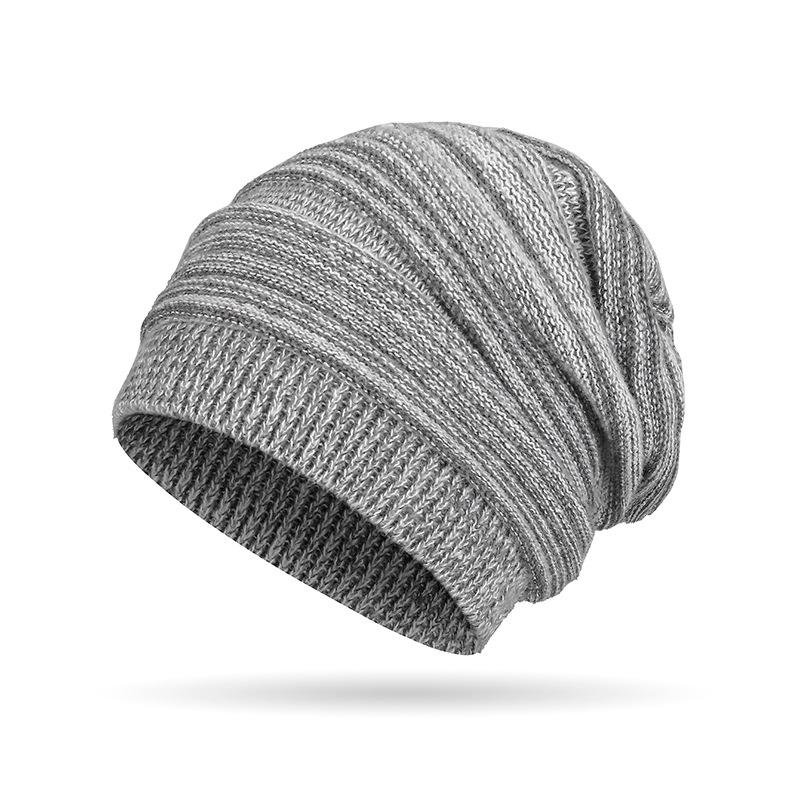 Winter Women Men Pleated Warm Cap Coldproof Elastic Knitted Cap Two-Color Cap