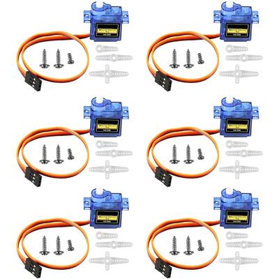 6pcs Sg90 9g Micro Servo Motor, Mini Servos Motor Kit Plastic Gear 180 Degree Servo for Rc Car Airplane Plane for Arduino