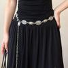 Vintage Punk Metal Chain Waist Belt for Women Sun Moon Butterfly Gothic Hip Hop Dress Jeans Waistband Long Fashion Accessory