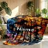 Custom Name Personalized Demon Slayer Print Blanket, Home Decor, Bedroom, Sofa, Camping, Couch, Gifts for Birthday Christmas