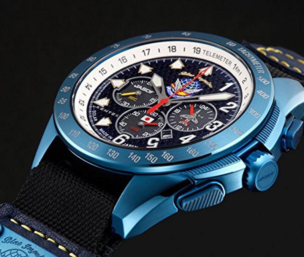 Kentex Blue Solar Chronograph JSDF Blue Impulse Limited Edition S720M-02 Men's Watch, Series,