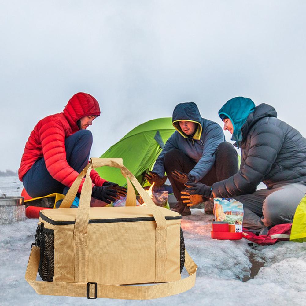 Camping Supply Storage Handbag Oxford Cloth Gas Stove Canister Pot Carry Bags Versatile Wear Resistant for Outdoor BBQ Camping