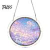 Acrylic Puzzle Suncatcher 7.48 Inch Circular DIY Suncatcher, Stained Glass Style Window Hanging Ornament, Challenging Mind Game Waterproof Pendant for
