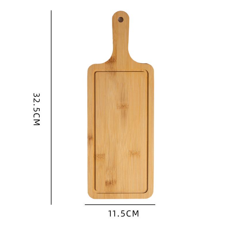 Round Bamboo Wooden Tray: Pizza, Bread, Sushi, Cake, Steak Serving Plate.