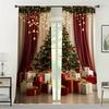 2pcs Christmas tree gift curtains   pole pocket design   privacy protection   suitable for decorating various scenes