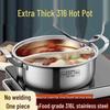 Dual-Flavor Thick One-Piece Stainless Steel Pot with Lid for Induction and Open Flames