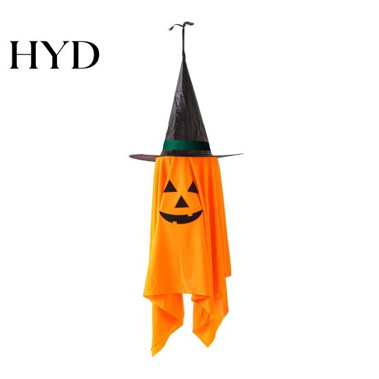 Gothic Party Theme Decor Cute Halloween Hanging Decor, Pumpkin Ghost Pendant with Indoor Festival Atmosphere Props Wizard Hat, Spooky Witch